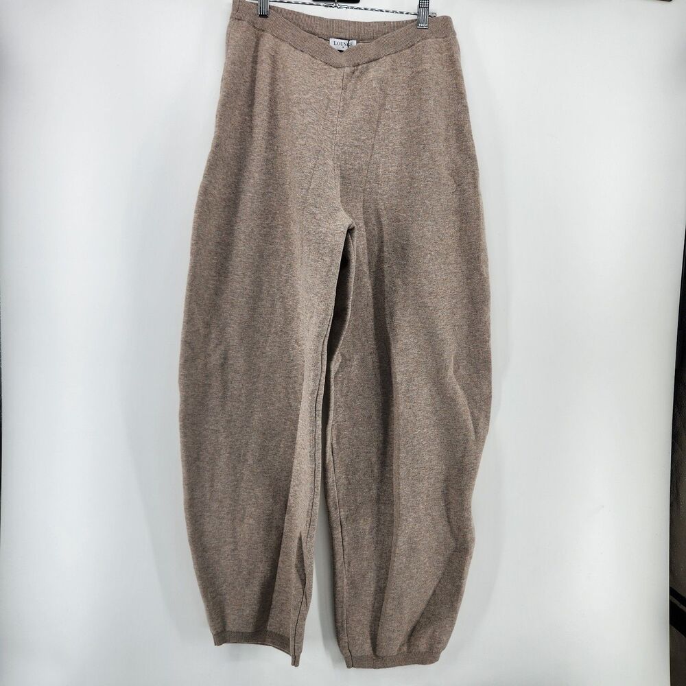 Lounge‎ Women's Beige Small Cotton Blend Wide Leg Sweatpants NWT